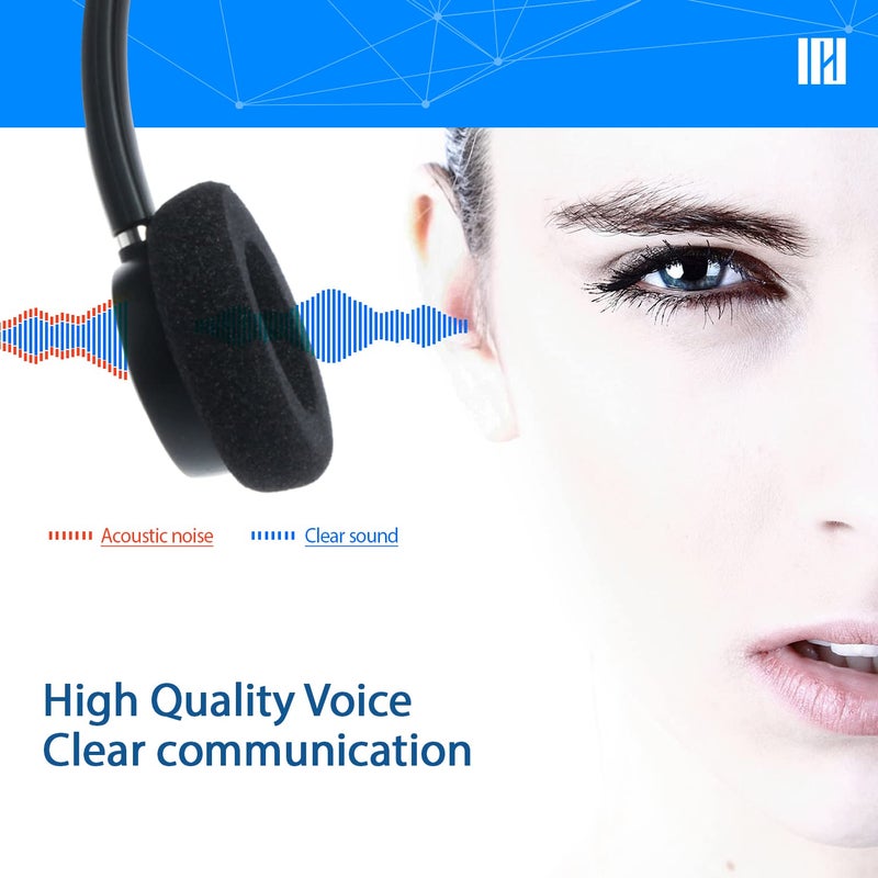 IPD IPH-160 Phone Headset with Noise Cancelling Microphone for Office and Call Center - Compatible with with All Yealink SIP,Snom, Greandsteam & LG landline Phones - Image 5